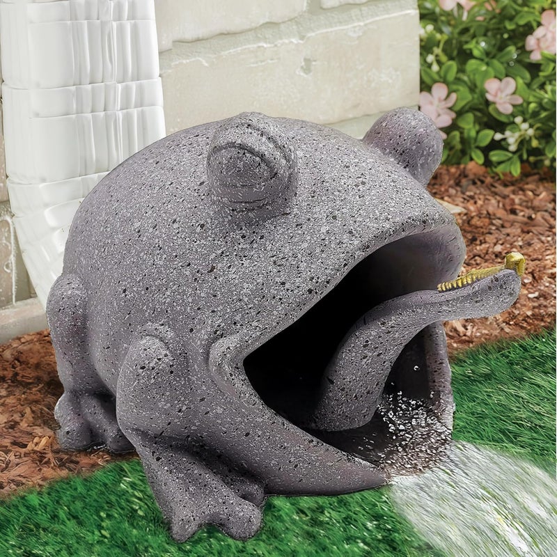 Euiroet Frog Resin Sculpture, 7.87x7.28x5.9in Decorative Downspout Extension for Garden Enrichment and House Rain Gutters-Fits 3''x4'' Drain Size - Image 4